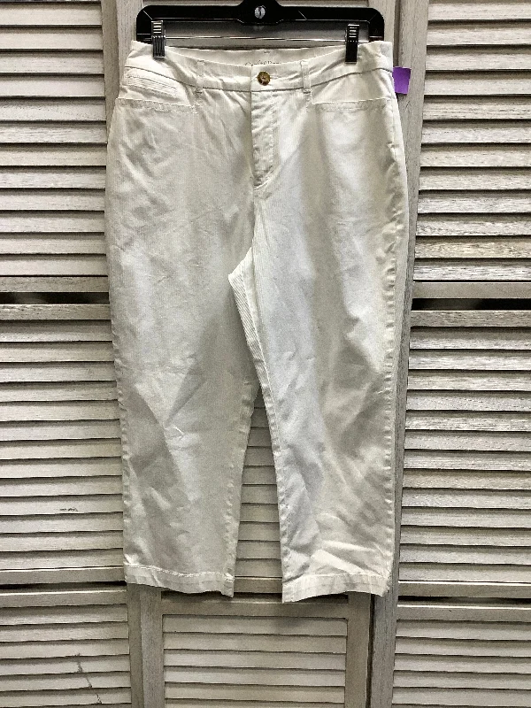 Fall Fashion White Pants Cropped Croft And Barrow, Size 8