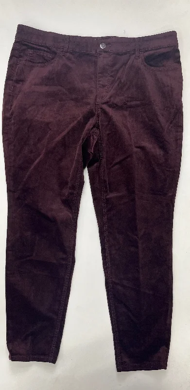 Sporty Jackets Wine Pants Corduroy Loft, Size 18