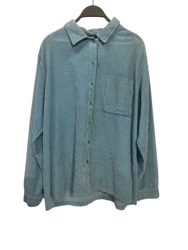 Easygoing Wardrobe ERL/LS Shirt/L/Cotton/BLU/BREAST POCKET AND LOGO