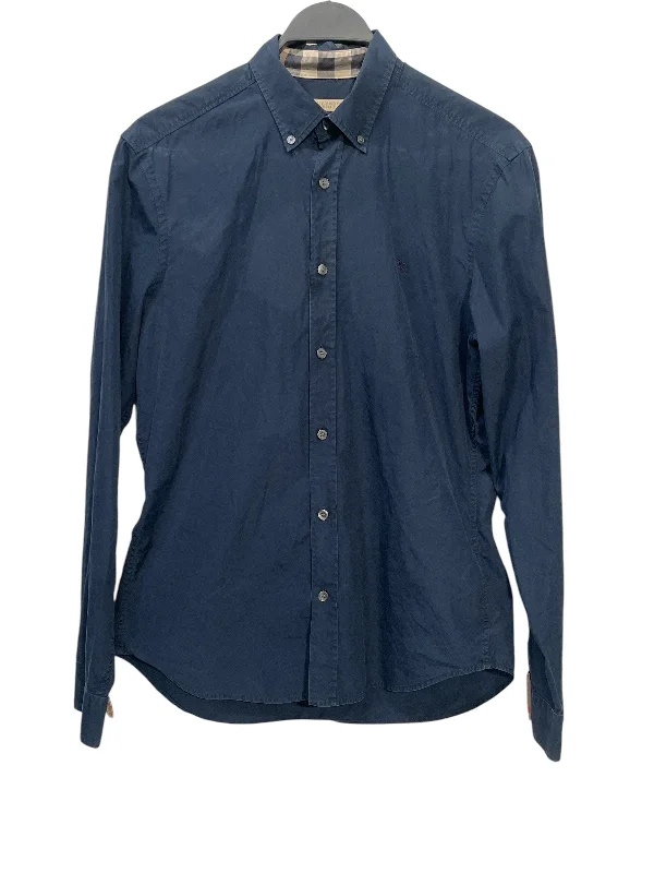 Cool Jackets BURBERRY BRIT/LS Shirt/M/Cotton/NVY/PLAID NECK LINE