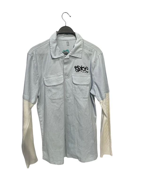 Practical Clothing SAKE/Shirt/L/Cotton/BLU/Graphic/LAYERED BUTTON UP