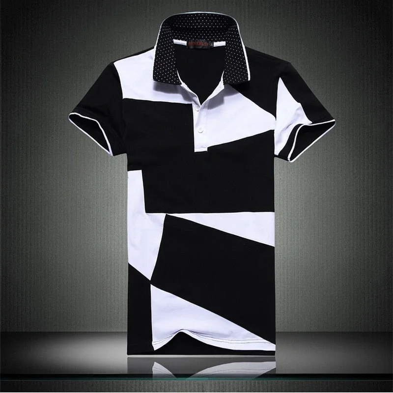 Bold Colors 95% Cotton Men'S Classic Patchwork Black White Polo Shirt Cotton Short Sleeve New Arrived Summer Bold Colors 95% Cotton Men'S Classic Patchwork Black White Polo Shirt Cotton Short Sleeve New Arrived Summer