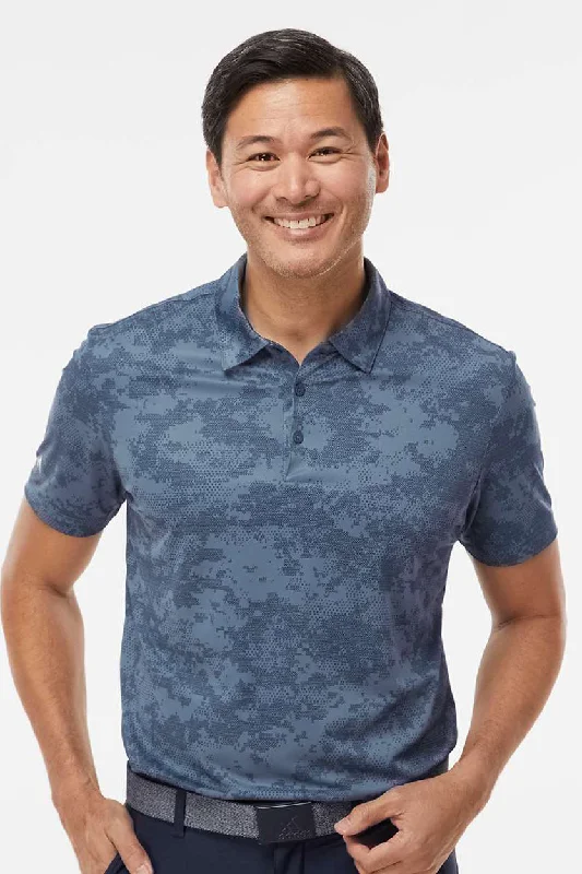 Denim Trends Adidas Mens Camo Moisture Wicking Short Sleeve Polo Shirt - Tech Ink