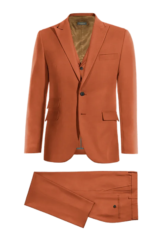 Lightweight Tops Apricot Modern Fit 3-Piece Suit
