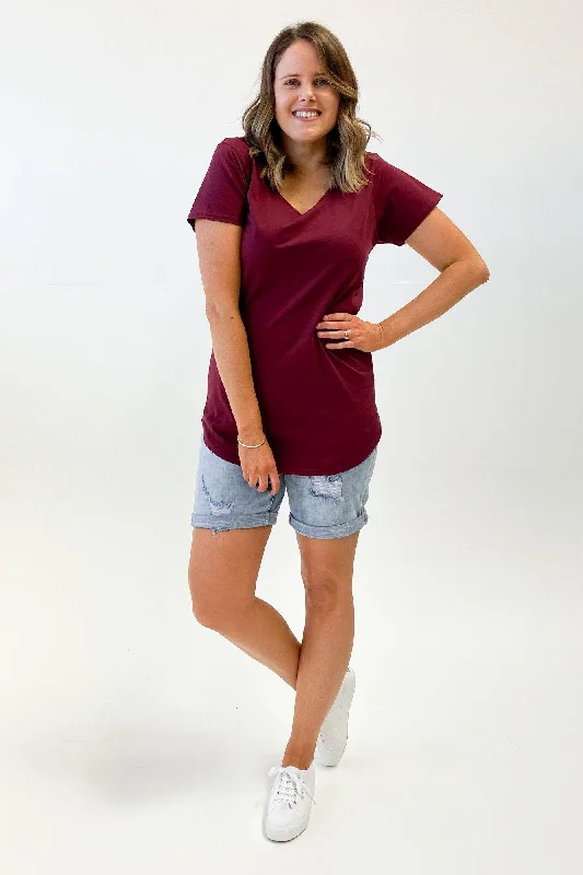 Trendy Shoes AS Colour Mali Tee Burgundy