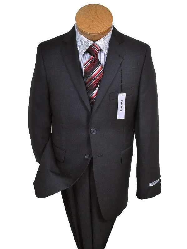 Cool Bottoms DKNY 10788 100% Tropical Worsted Wool Boy's Suit - Windowpane - Black/Burgundy Cool Bottoms DKNY 10788 100% Tropical Worsted Wool Boy's Suit - Windowpane - Black/Burgundy