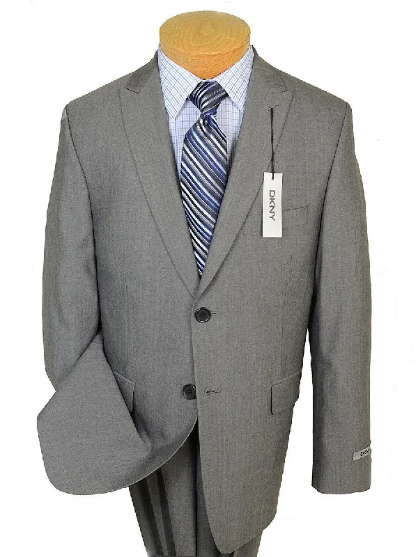 Smart Wear DKNY 19074 100% Wool Boy's Suit - Sharkskin - Gray
