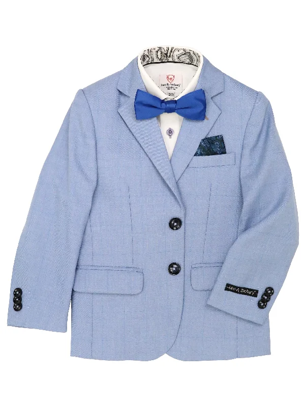 Smart Pants Leo & Zachary 37871 Boy's Suit Separate Jacket - Plaid - Graphic Blue