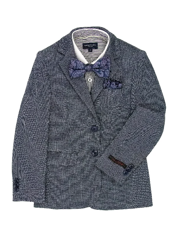 Urban Fashion Leo & Zachary 38114 Boy's Suit Separate Jacket - Basket Weave - Azzure Urban Fashion Leo & Zachary 38114 Boy's Suit Separate Jacket - Basket Weave - Azzure