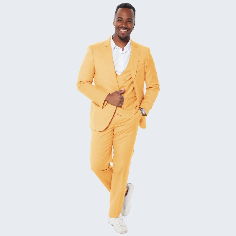 Practical Clothing Canary Yellow Slim Fit Suit With Double Breasted Vest - Wedding - Prom Practical Clothing Canary Yellow Slim Fit Suit With Double Breasted Vest - Wedding - Prom