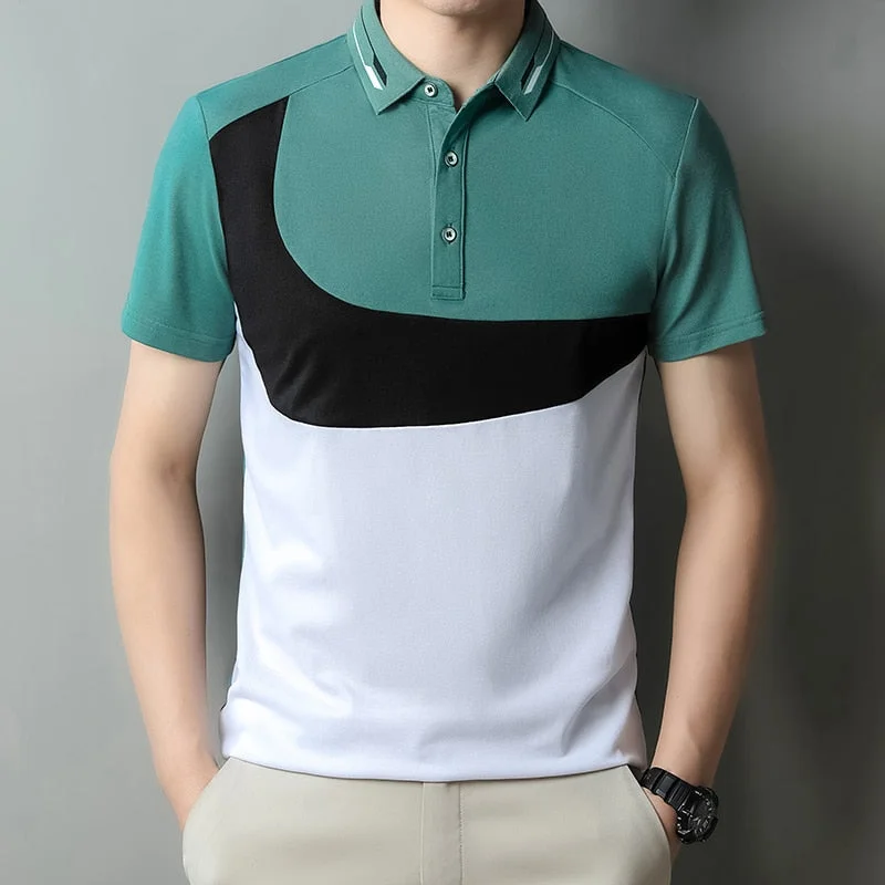 Comfy Tops Casual Summer Short Sleeve Patchwork Polo Shirt Brand Fashion Clothes For Men Oversize Comfy Tops Casual Summer Short Sleeve Patchwork Polo Shirt Brand Fashion Clothes For Men Oversize