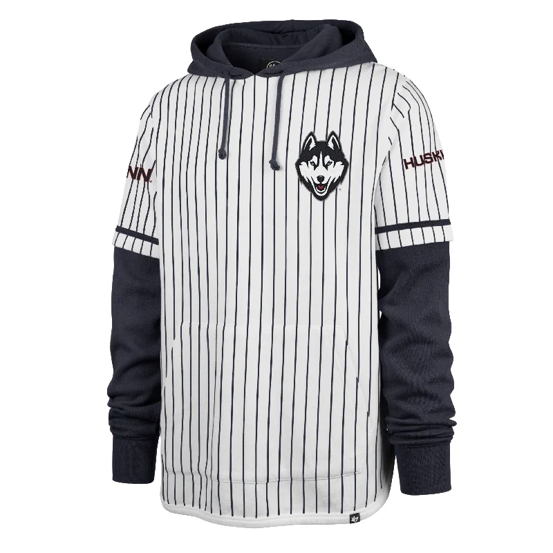 Timeless Wardrobe CONNECTICUT HUSKIES UCONN PINSTRIPE '47 SHORTSTOP PULLOVER HOOD