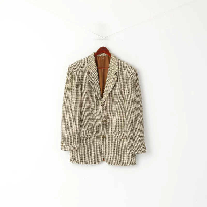 Casual Attire Berto Lucci Men 38 Blazer Vintage CreamWool Single Breasted Sholuder Pads Jacket Casual Attire Berto Lucci Men 38 Blazer Vintage CreamWool Single Breasted Sholuder Pads Jacket