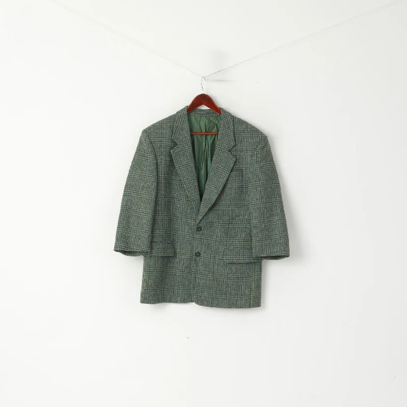 Trendy Apparel Fine Scottish Cloth By Kynoch Men 40 50 Blazer Green Wool Check Vintage 2/3 Sleeve Jacket Trendy Apparel Fine Scottish Cloth By Kynoch Men 40 50 Blazer Green Wool Check Vintage 2/3 Sleeve Jacket