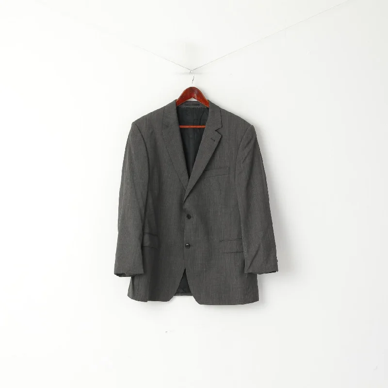 Fall Fashion Max Calvin Men 27 44 Blazer Grey Vintage Australian Wool Single Breasted Shoulder Pads Jacket Fall Fashion Max Calvin Men 27 44 Blazer Grey Vintage Australian Wool Single Breasted Shoulder Pads Jacket