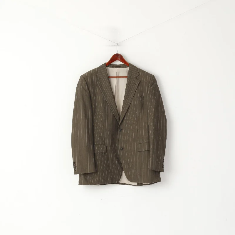 Stylish Casuals Hugo Boss Men 54 44 Blazer Taupe Vintage Wool Mohair Blend Single Breasted Jacket Stylish Casuals Hugo Boss Men 54 44 Blazer Taupe Vintage Wool Mohair Blend Single Breasted Jacket