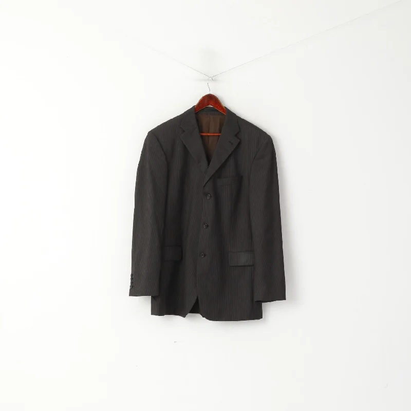 Fashion Bottoms Strellson Men 98 40 Blazer Brown Striped Wool Novarta-Luigi Single Breasted Jacket Fashion Bottoms Strellson Men 98 40 Blazer Brown Striped Wool Novarta-Luigi Single Breasted Jacket