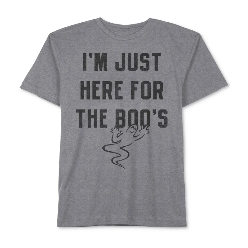 Minimal Apparel Delta Apparel Mens Here For The Boo's Graphic T-Shirt, Grey, Small