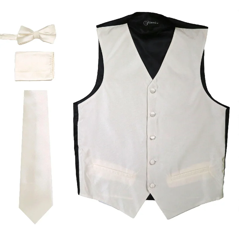 Elegant Outfits Ferrecci Mens Solid Champagne Wedding Prom Grad Choir Band 4pc Vest Set Elegant Outfits Ferrecci Mens Solid Champagne Wedding Prom Grad Choir Band 4pc Vest Set