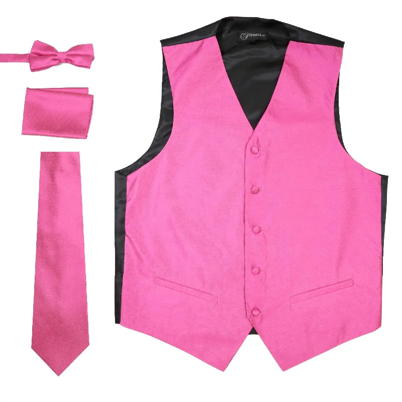 Casual Jackets Ferrecci Mens Solid Fuchsia Wedding Prom Grad Choir Band 4pc Vest Set Casual Jackets Ferrecci Mens Solid Fuchsia Wedding Prom Grad Choir Band 4pc Vest Set