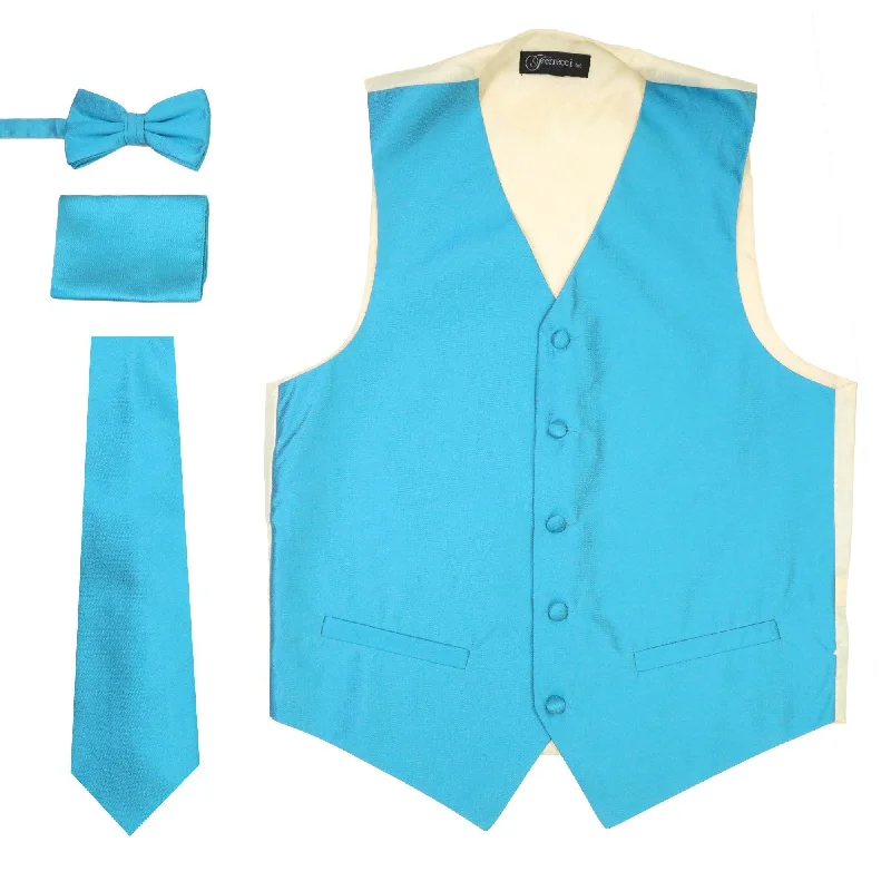 Minimalist Pieces Ferrecci Mens Solid Light Blue-Cream Wedding Prom Grad Choir Band 4pc Vest Set Minimalist Pieces Ferrecci Mens Solid Light Blue-Cream Wedding Prom Grad Choir Band 4pc Vest Set