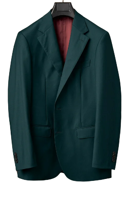 Sporty Designs Green Half Canvas Notch Lapels Suit