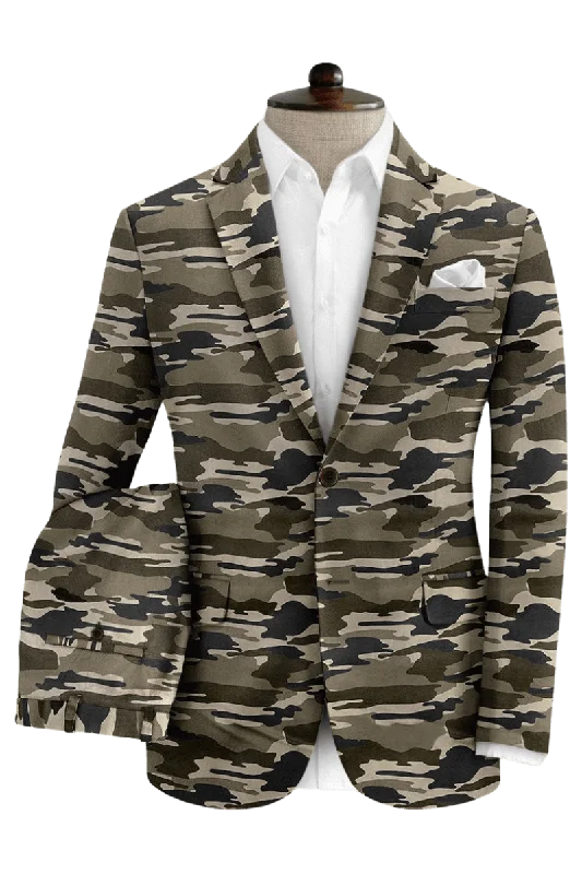 Summer Trends Green Stretch Camo Suit