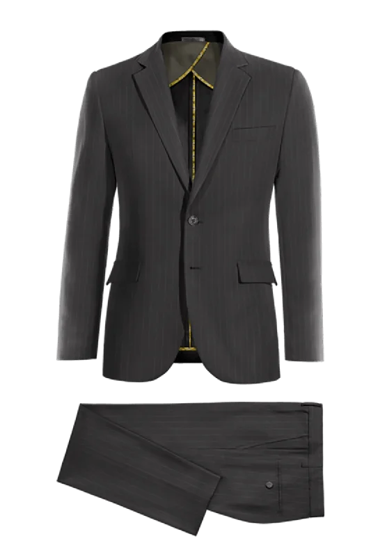 Winter Jackets Grey Pinstripe Flannel Suit