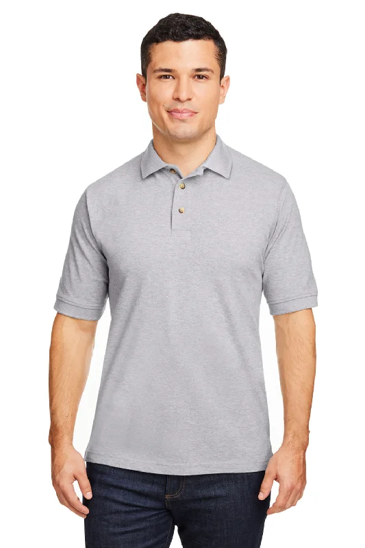Lightweight Tops Harriton Mens Short Sleeve Polo Shirt - Heather Grey