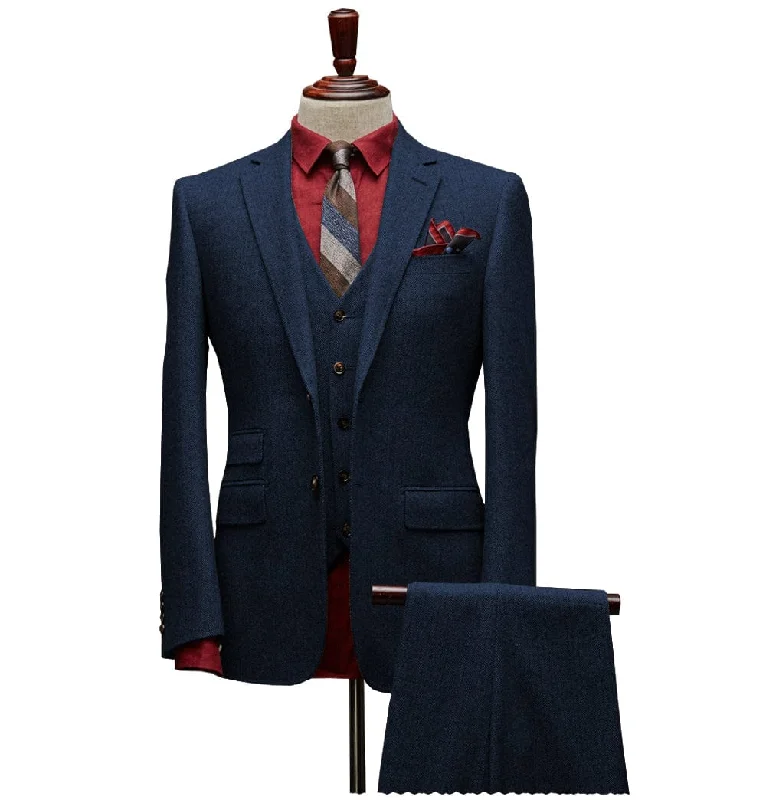 Athletic Gear Men's 3 Pieces Slim Fit Tweed Classic Herringbone Notch Lapel Tuxedos (Blazer+vest+Pants) Athletic Gear Men's 3 Pieces Slim Fit Tweed Classic Herringbone Notch Lapel Tuxedos (Blazer+vest+Pants)