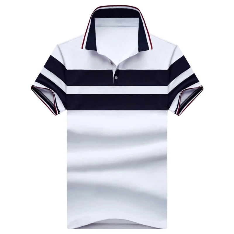 Streetwear Clothing Men'S Classic Striped Polo Blakc White Shirt Cotton Short Sleeve Summer Oversize Stretch Breathable Streetwear Clothing Men'S Classic Striped Polo Blakc White Shirt Cotton Short Sleeve Summer Oversize Stretch Breathable