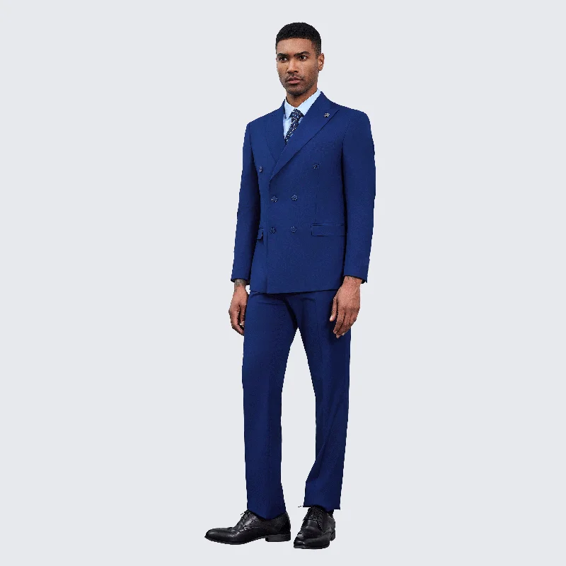 Classic Styles Men's Double Breasted Blue Suit by Stacy Adams - Wedding - Prom