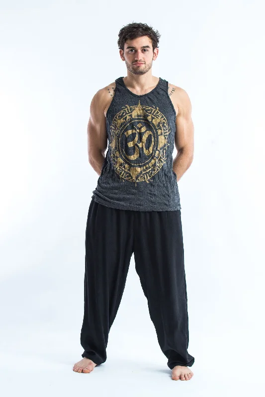 Minimalist Pieces Mens Infinitee Om Tank Top in Gold on Black
