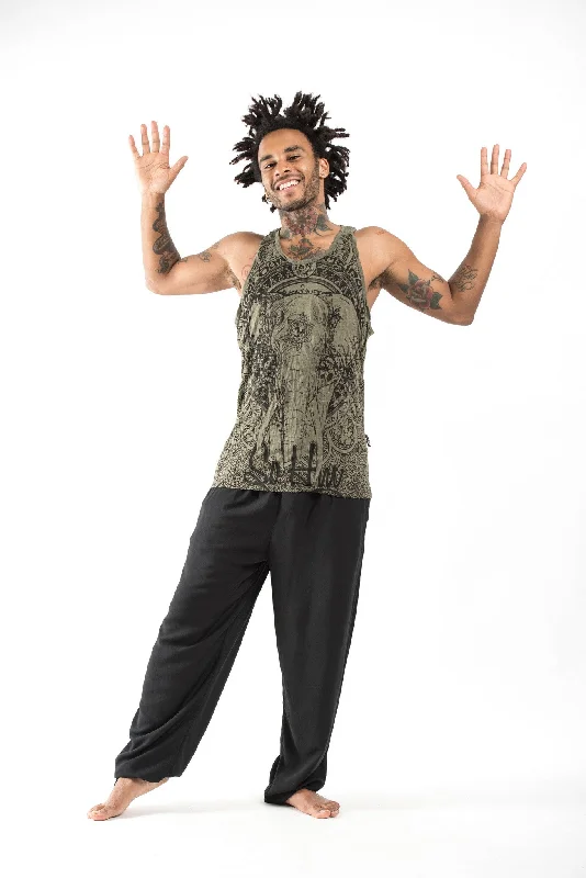 Chic Outfits Mens Wild Elephant Tank Top in Green