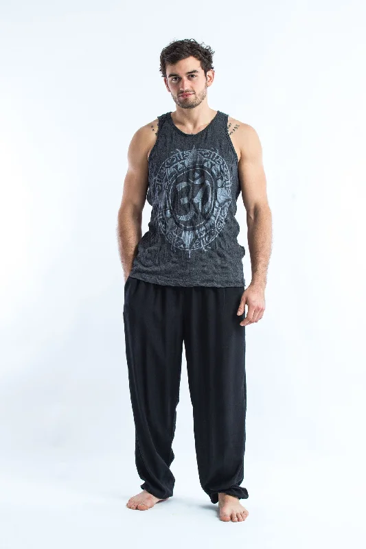 Athletic Outfits Mens Infinitee Om Tank Top in Silver on Black