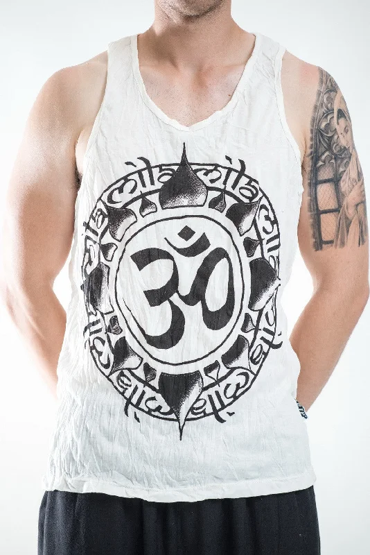 Fashion Jacket Mens Infinitee Om Tank Top in White