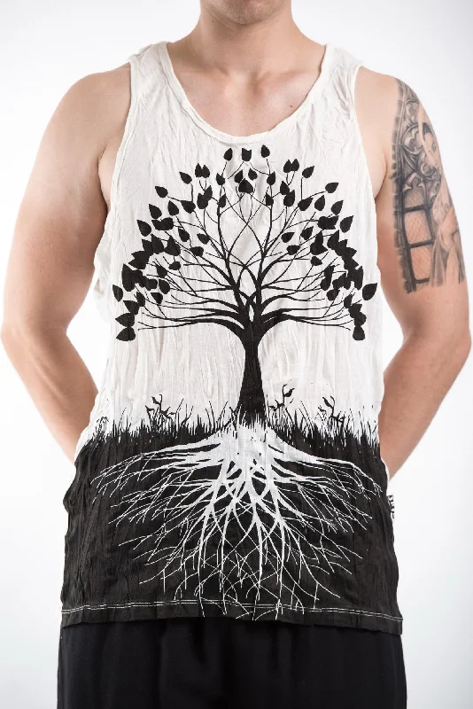 Trendy Shoes Mens Tree of Life Tank Top in White