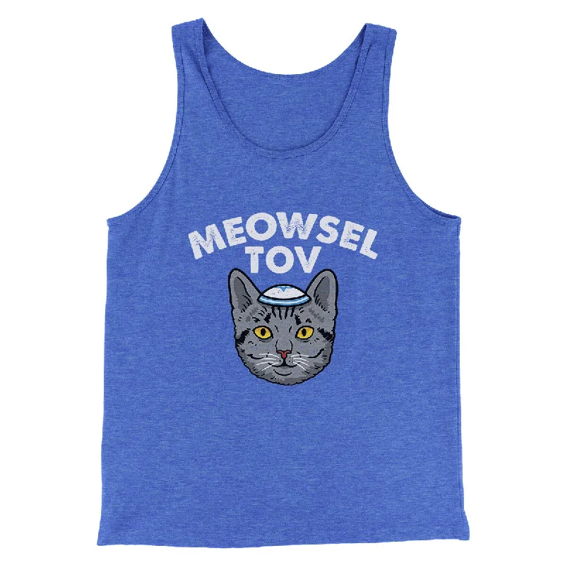 Easygoing Wardrobe Meowsel Tov Funny Hanukkah Men/Unisex Tank Top