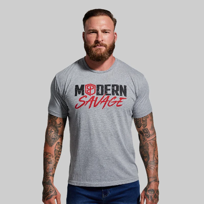Trendy Tees Modern Savage T-Shirt (Dark Heather Grey)