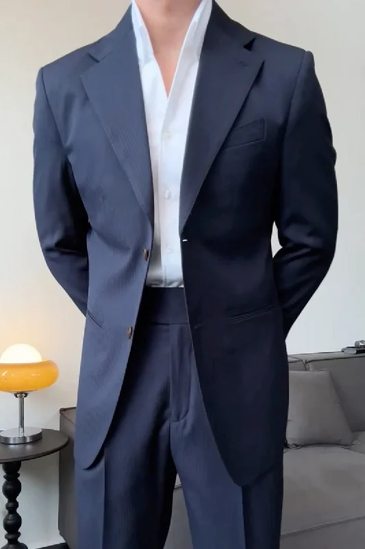 Easygoing Wardrobe Navy Blue Regular fit 2 piece 2-Button Suit