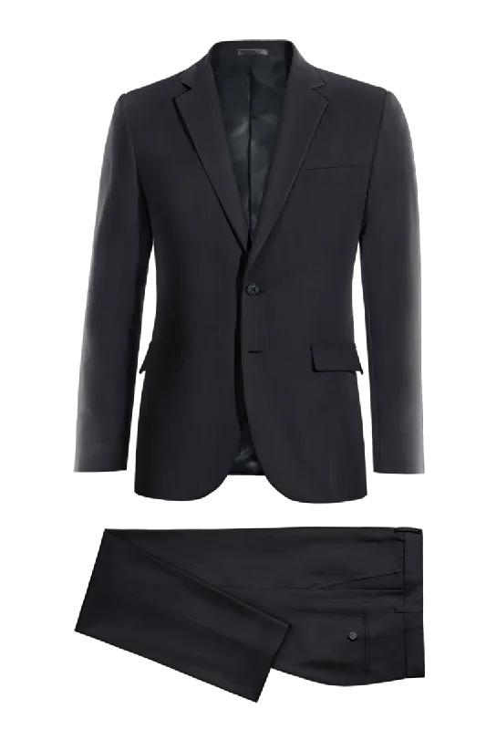 Lightweight Fabrics Navy Blue Slim Fit Pinstripe 2 Piece 2 Button Suit