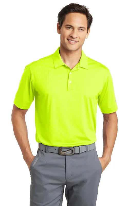 Relaxed Fit Nike Mens Dri-Fit Moisture Wicking Short Sleeve Polo Shirt - Volt Green