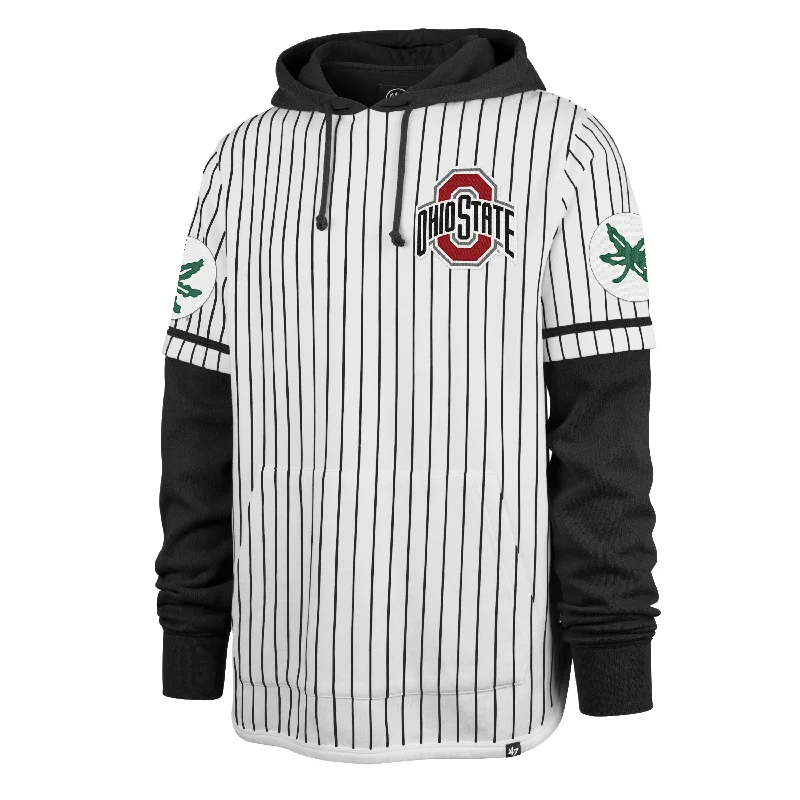 Vintage Style OHIO STATE BUCKEYES PINSTRIPE '47 SHORTSTOP PULLOVER HOOD