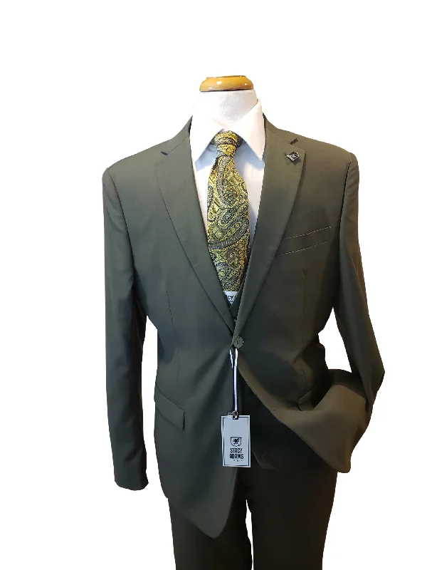 Fall Fashion Olive Green Stacy Adams suit