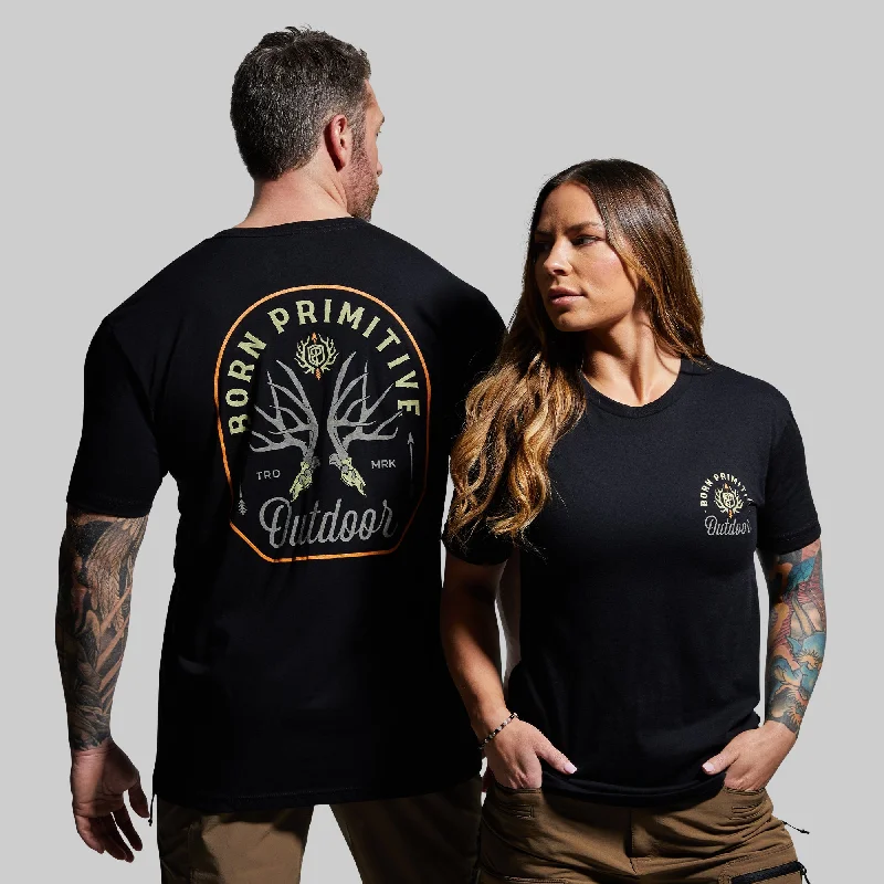 Lightweight Fabrics Outdoor Mule Deer Badge Tee (Black)