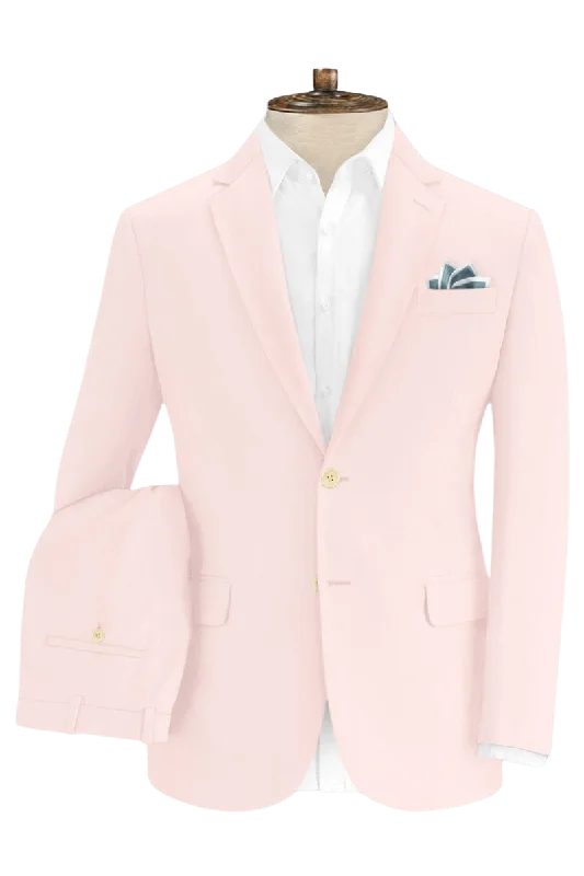 Casual Wear Pink Cotton Stretch Suit