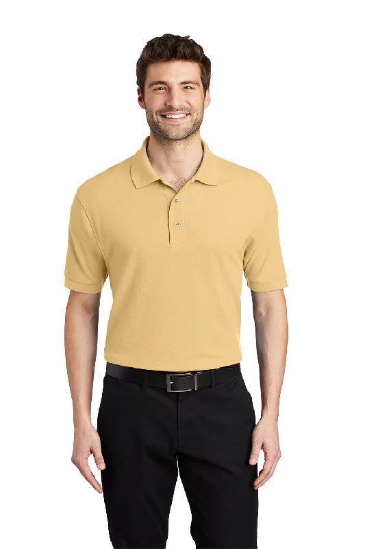 Casual Styles Port Authority Mens Silk Touch Wrinkle Resistant Short Sleeve Polo Shirt - Banana Yellow Casual Styles Port Authority Mens Silk Touch Wrinkle Resistant Short Sleeve Polo Shirt - Banana Yellow
