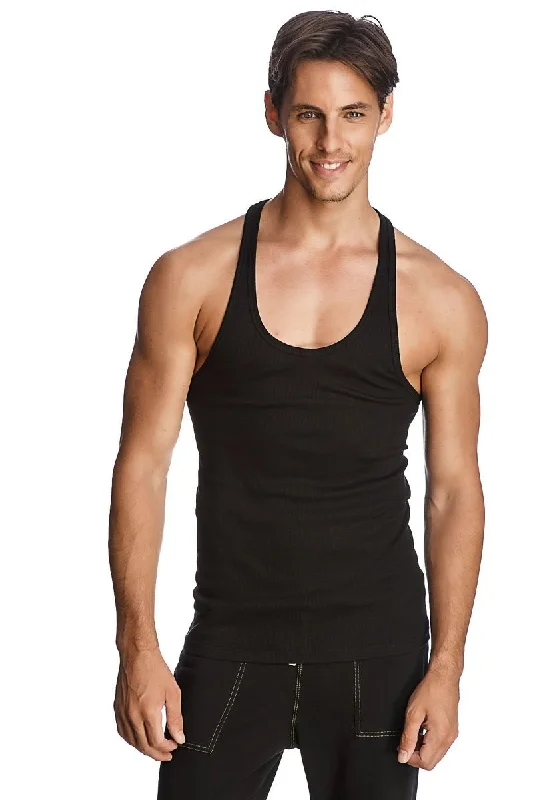 Fashion Jeans Racer-back Yoga Tank (Black)