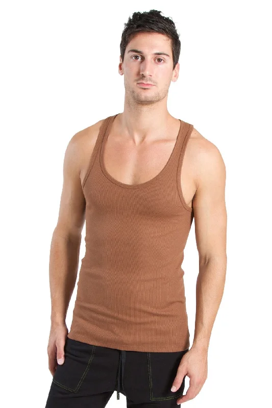 All-Day Wear Racer-back Yoga Tank (Chocolate)