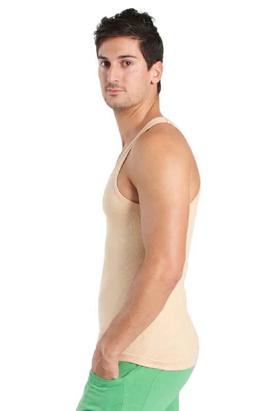 Athletic Tops Racer-back Yoga Tank (Sand Beige)